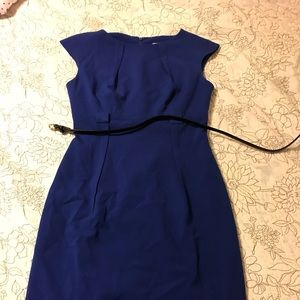 Calvin Klein Size 2 Belted Royal Blue Work Dress